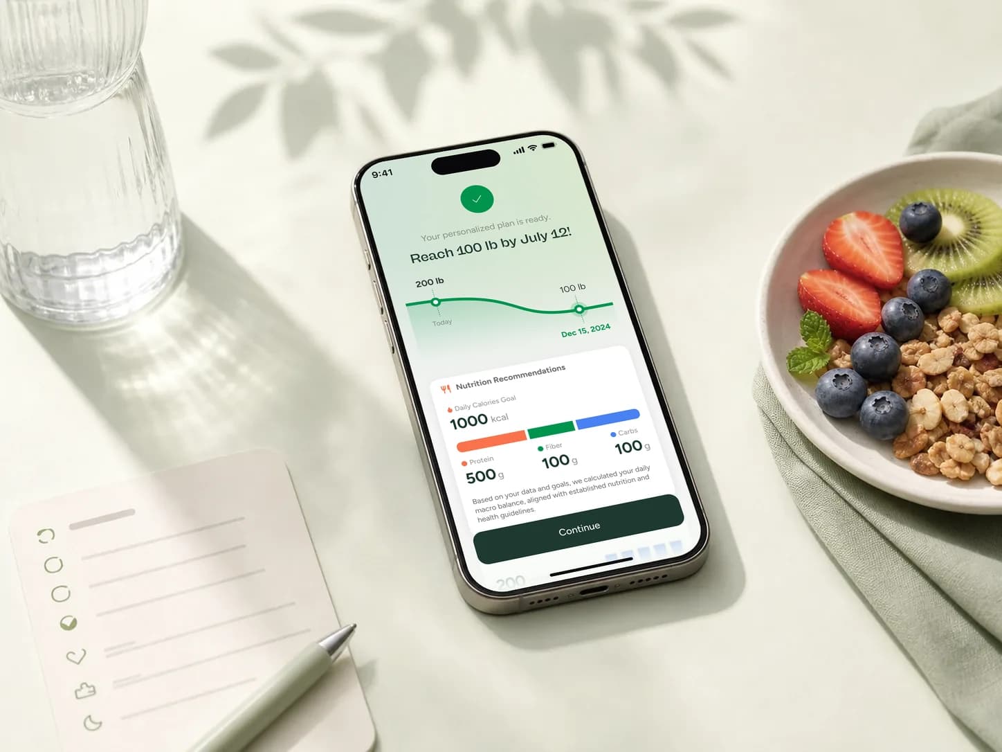 Phone beside a paper checklist for planning a dulaglutide tracking routine