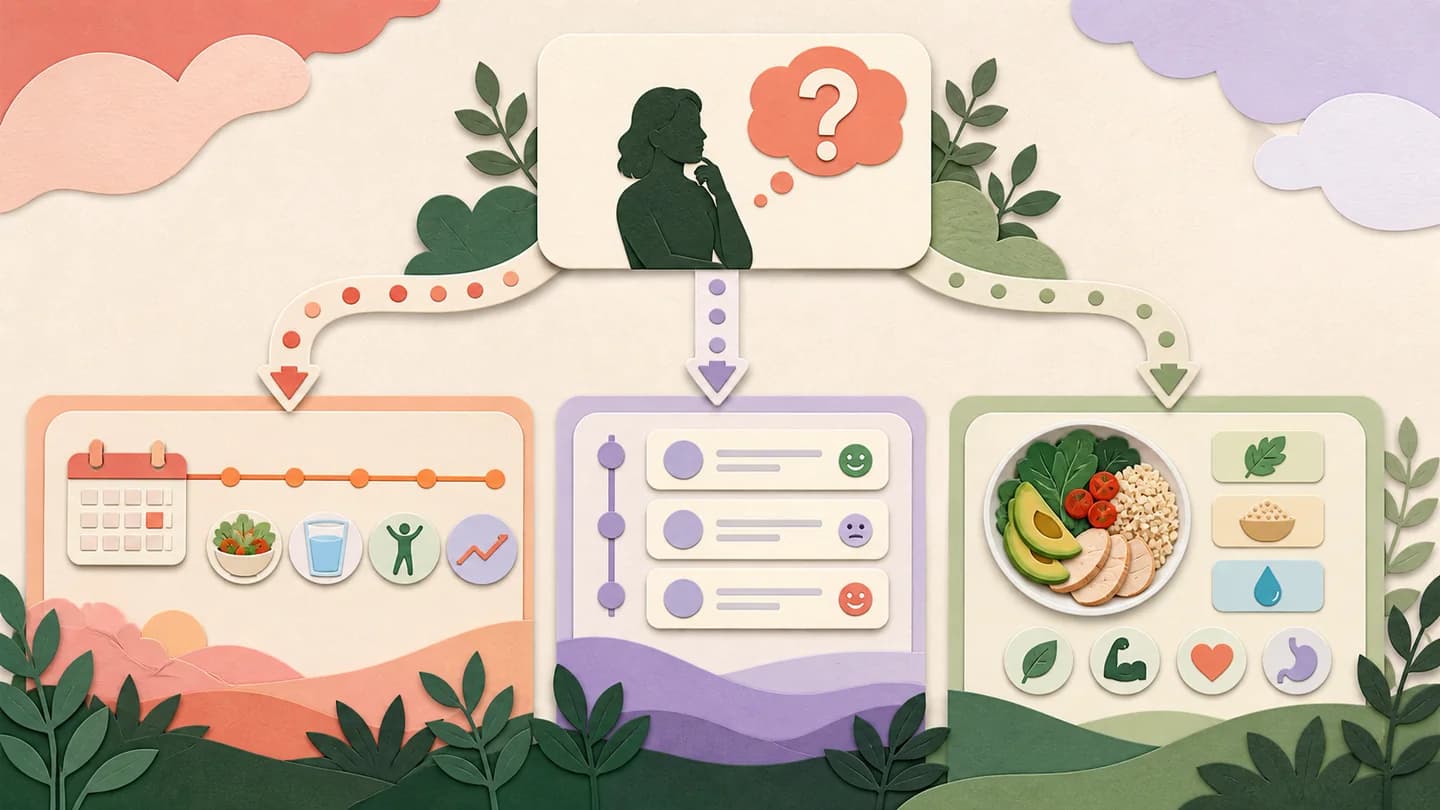 An illustrated decision path connects a tracking need with an appropriate app category