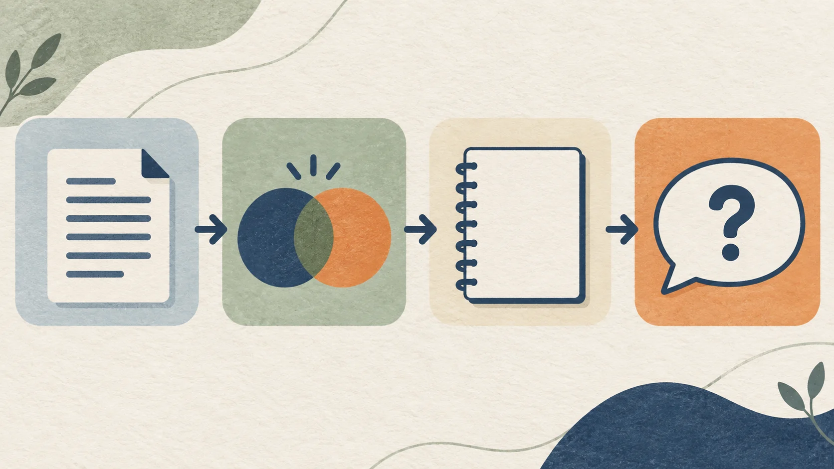 Context-check path from product information through relevant context to an open question