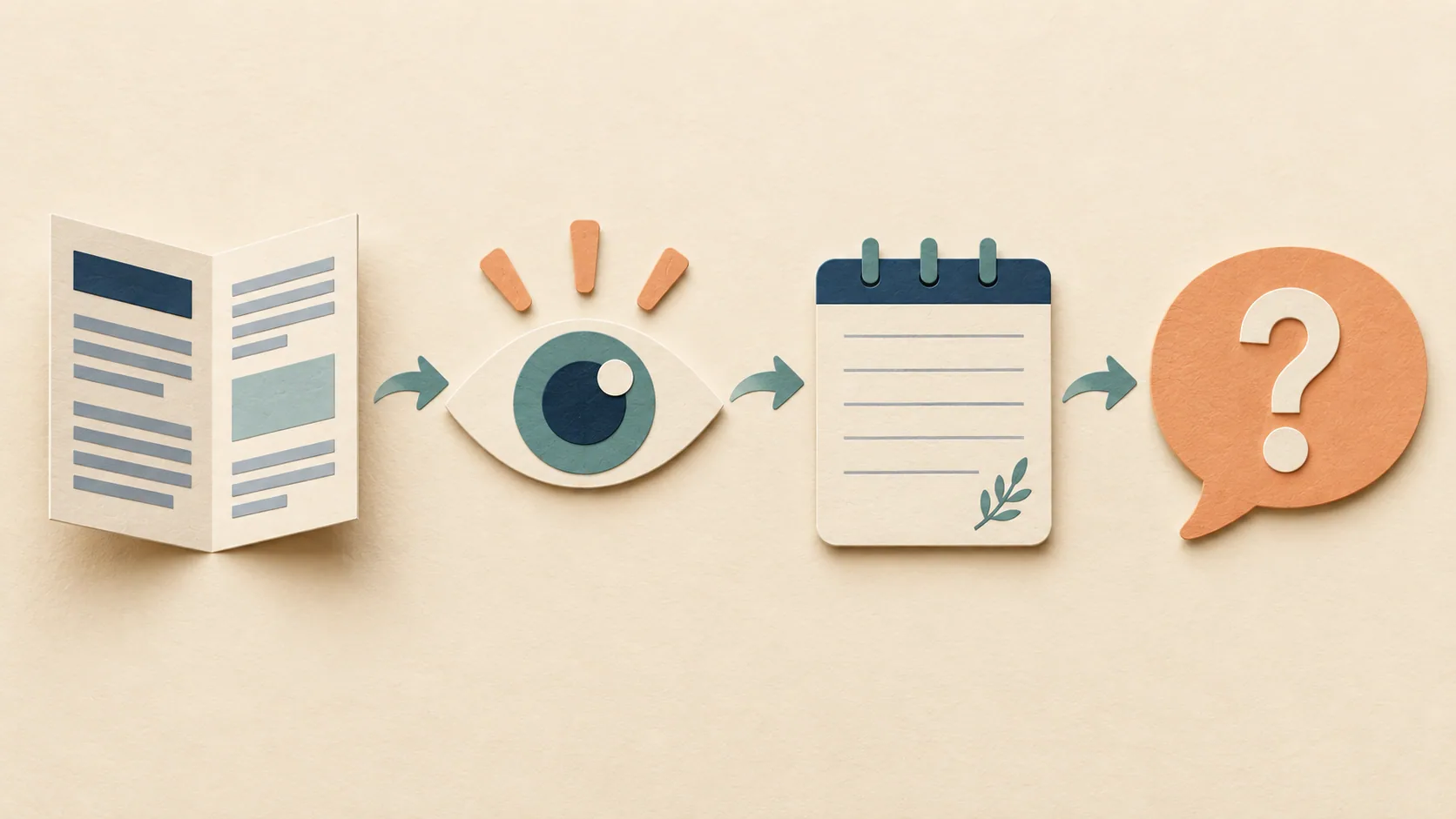 Illustrated workflow from prescription information to observation note and an open question